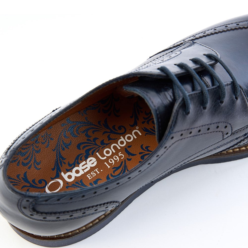 Joe Washed Brogue Shoes Navy