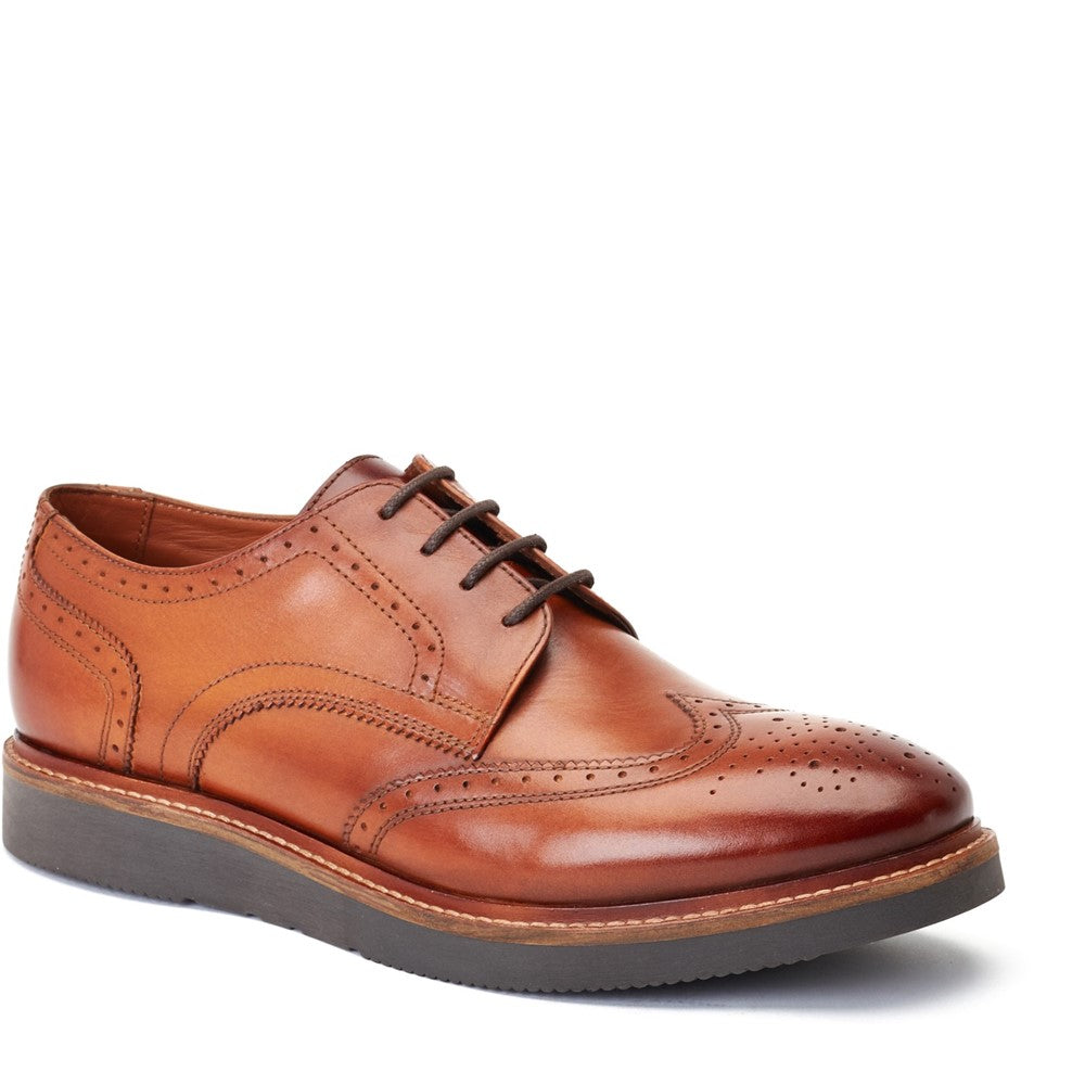 Joe Washed Brogue Shoes Tan