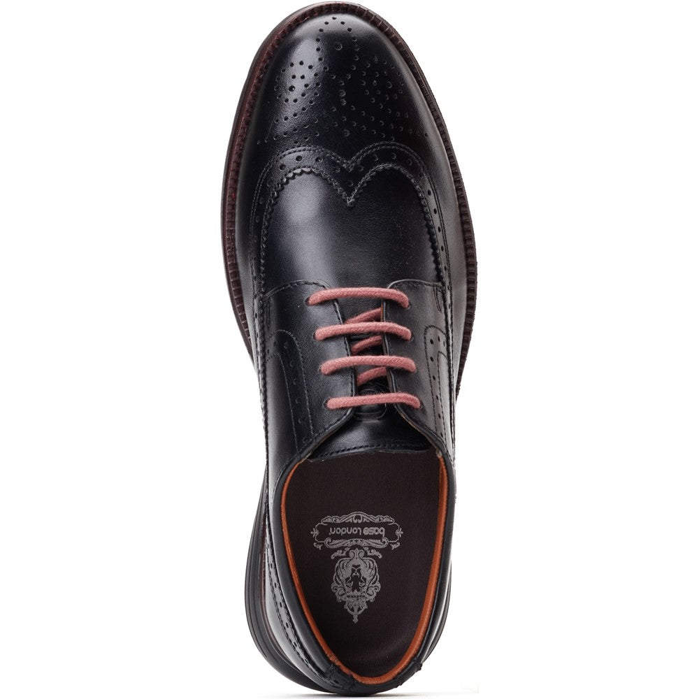 Flight Washed Brogue Shoes Black