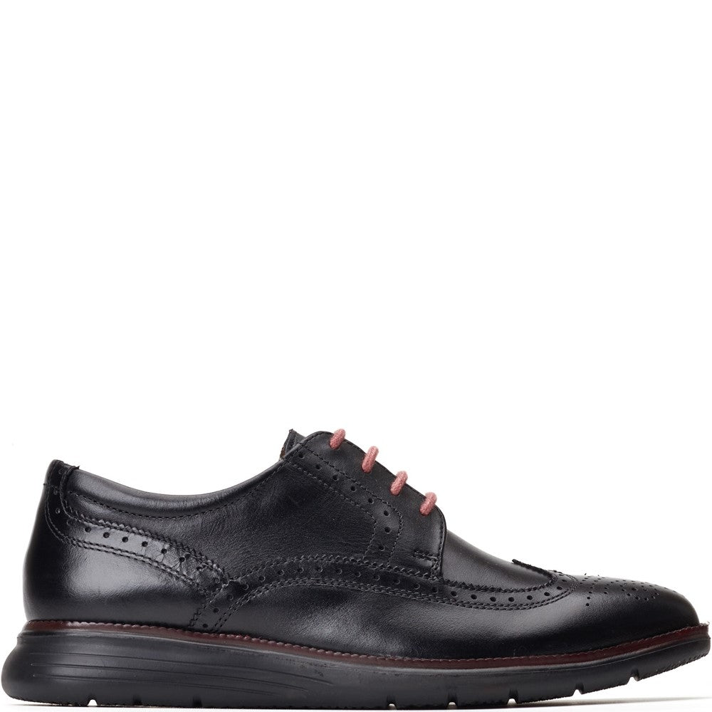 Flight Washed Brogue Shoes Black