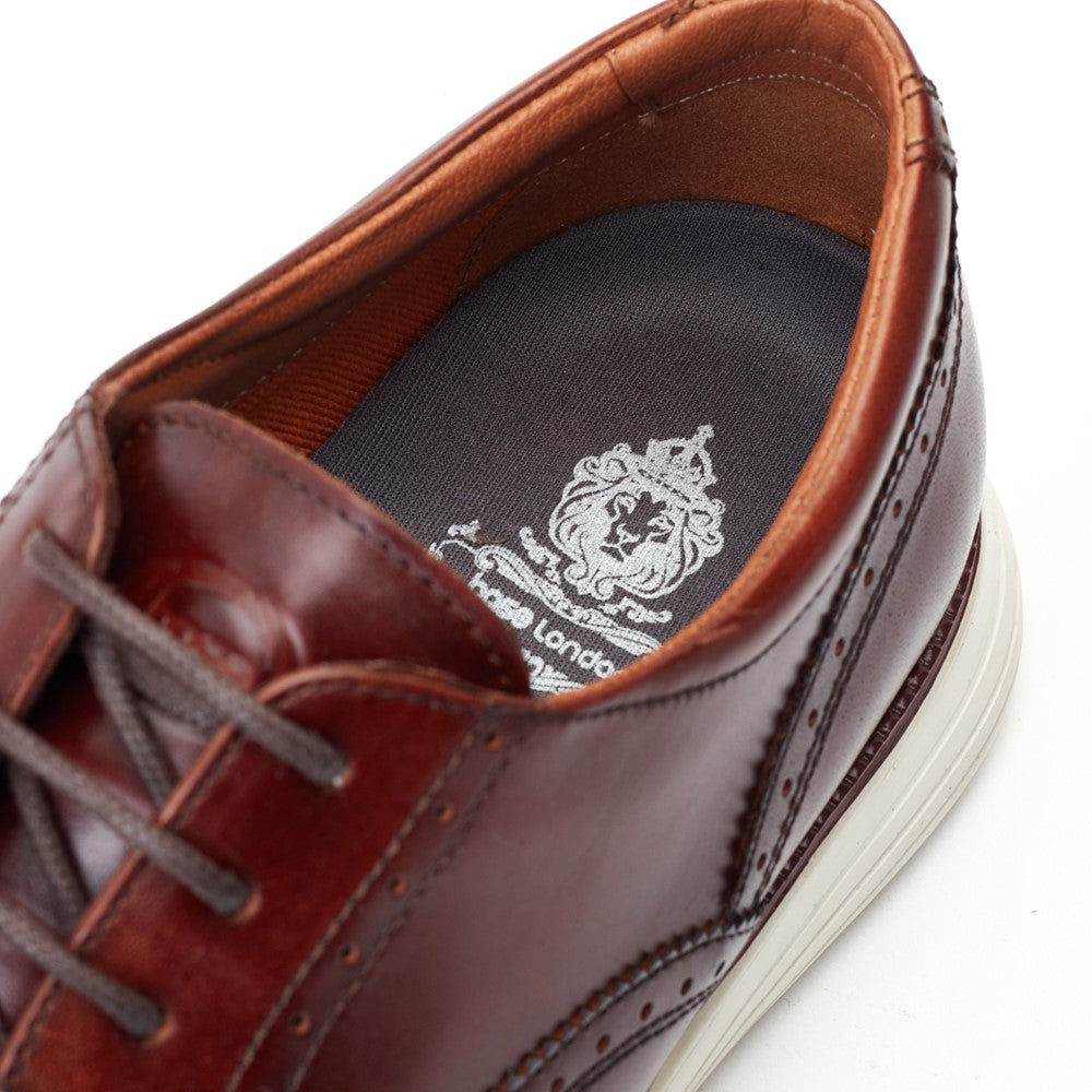 Flight Washed Brogue Shoes Brown