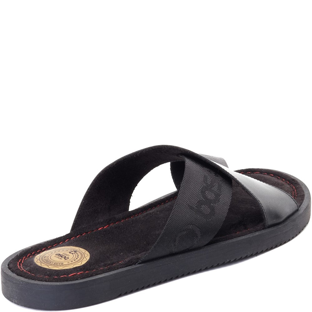 Webb Washed Slide Sandal Black