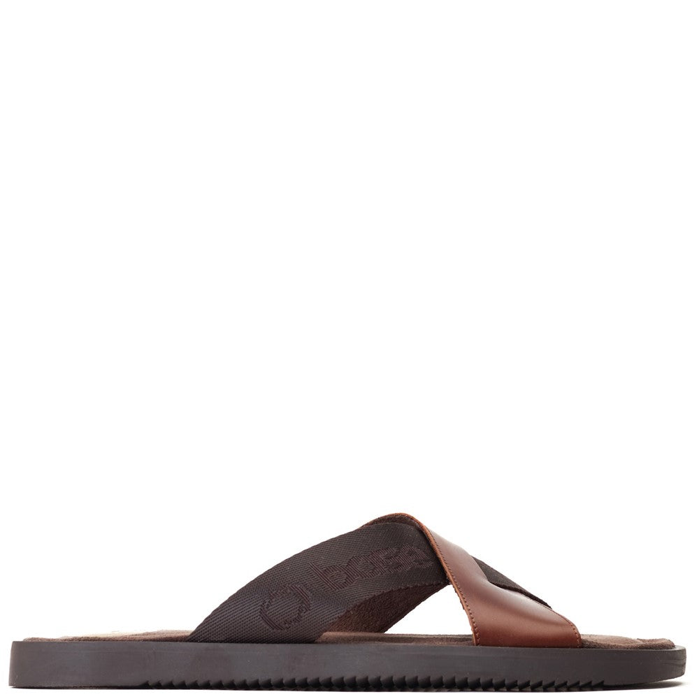 Webb Washed Slide Sandal Brown