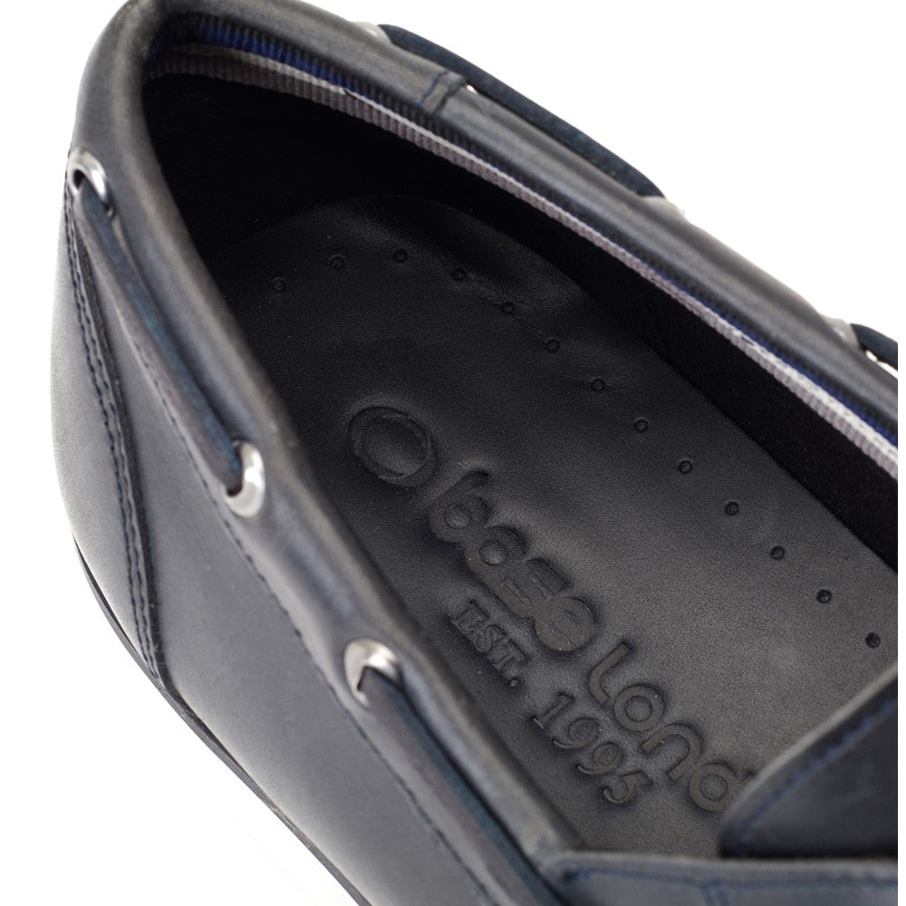 Stern Oil Pull Up Boat Shoes Navy