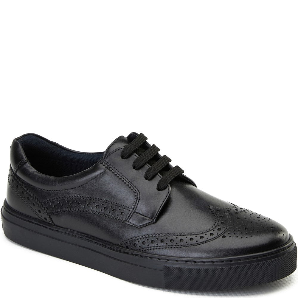 Clapton Washed Brogue Trainers Black