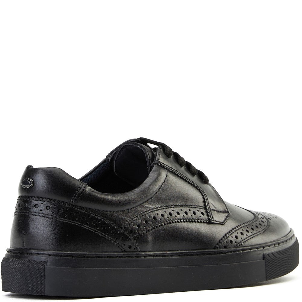Clapton Washed Brogue Trainers Black