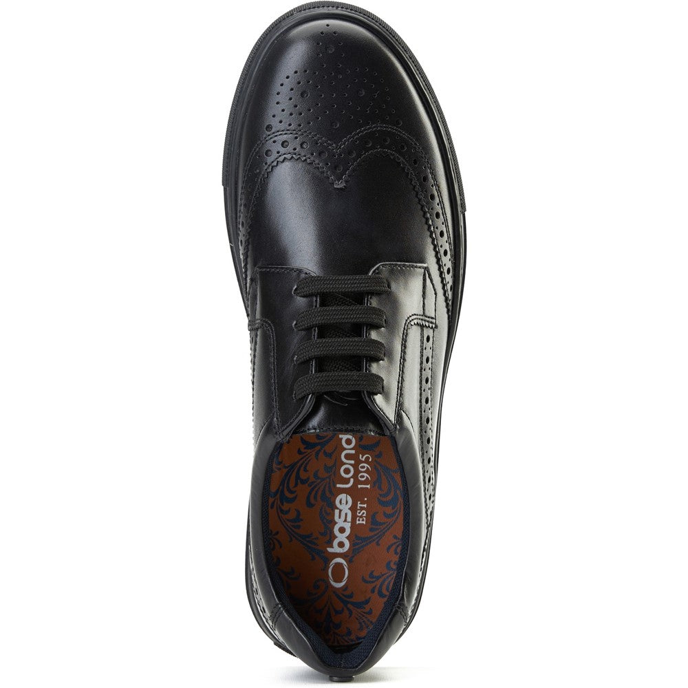 Clapton Washed Brogue Trainers Black