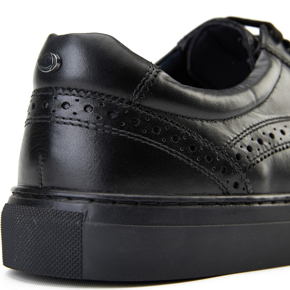 Clapton Washed Brogue Trainers Black