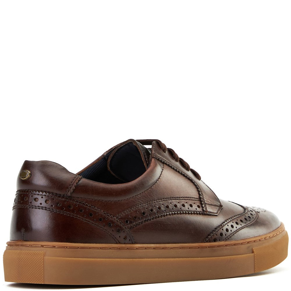 Clapton Brogue Leather Trainers Brown