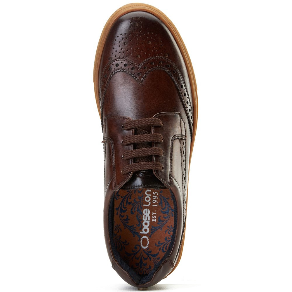Clapton Brogue Leather Trainers Brown