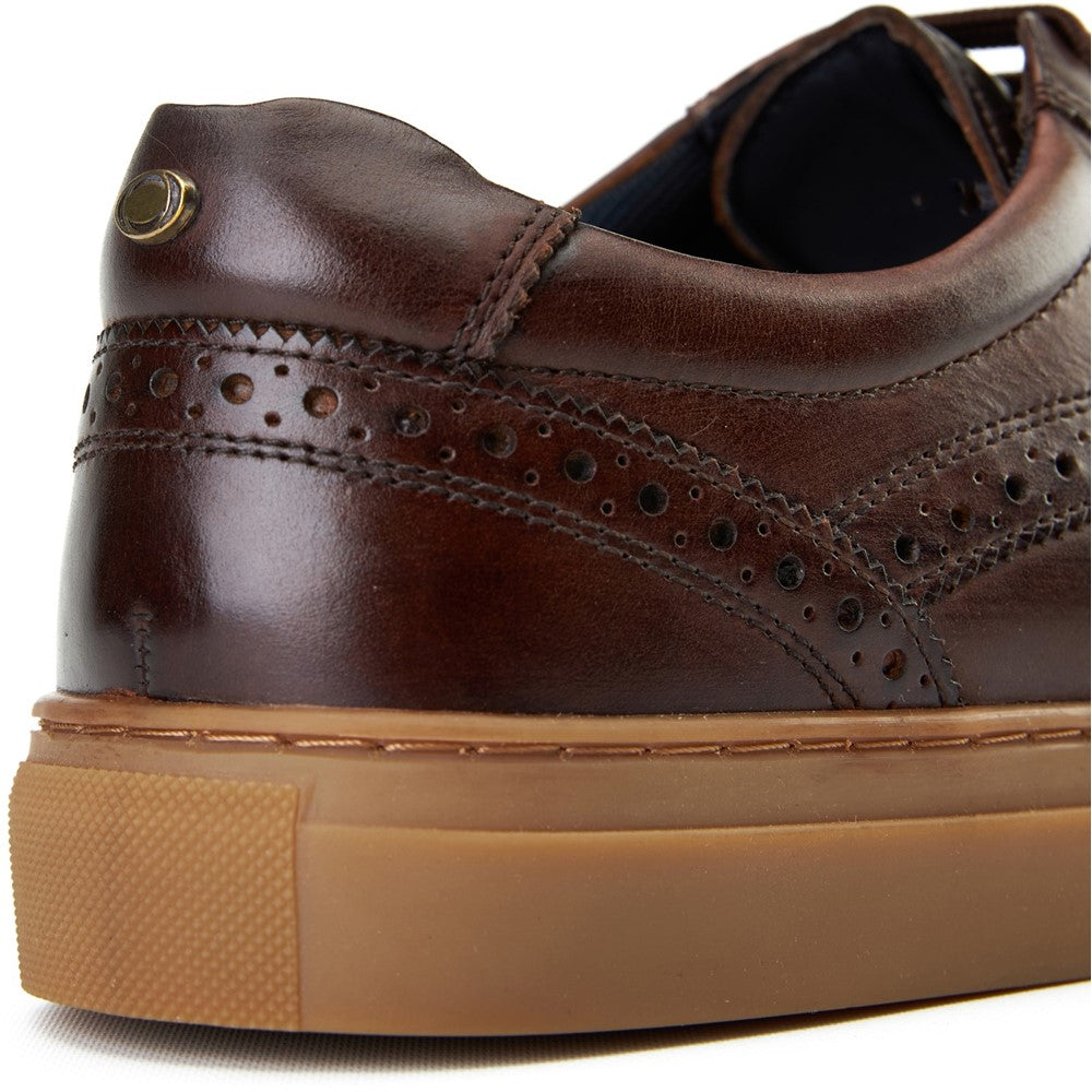 Clapton Brogue Leather Trainers Brown