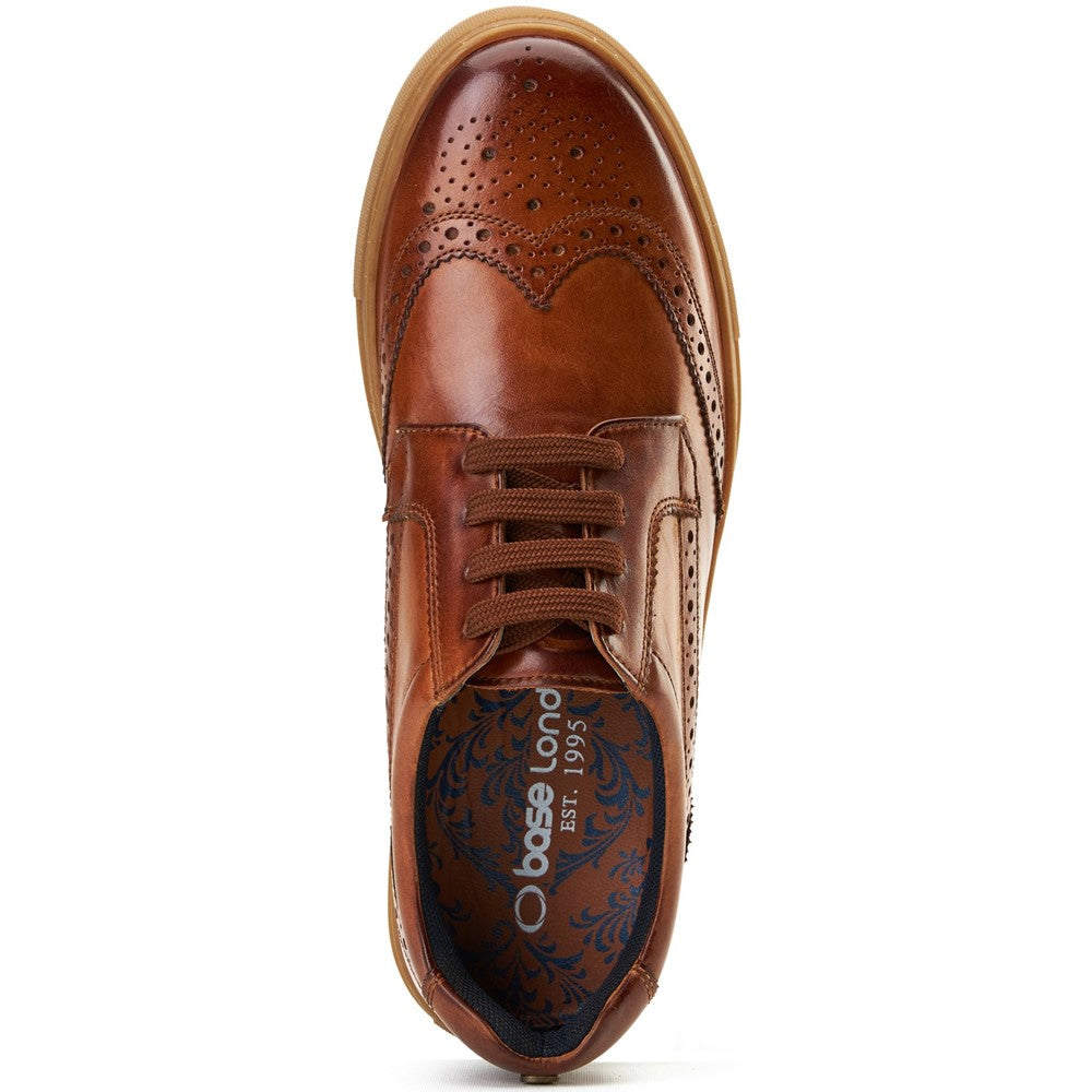 Clapton Washed Brogue Trainers Tan