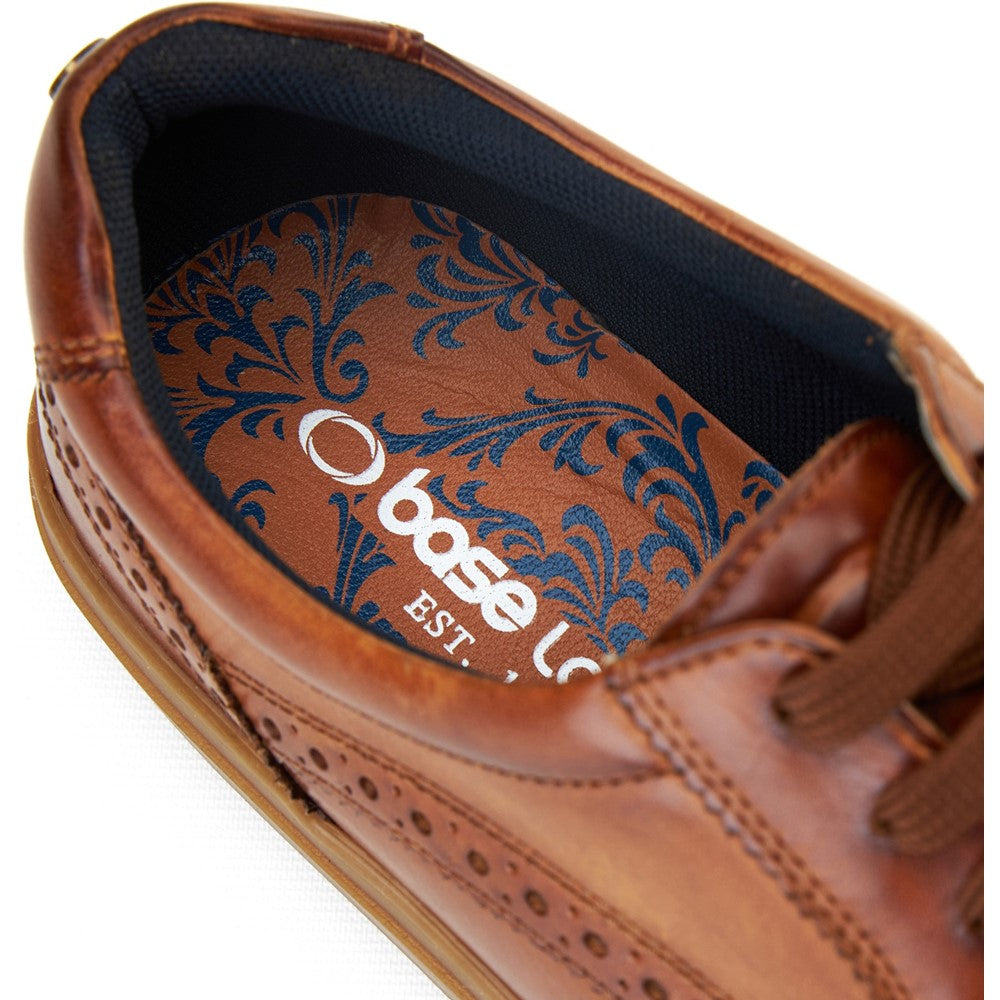 Clapton Washed Brogue Trainers Tan