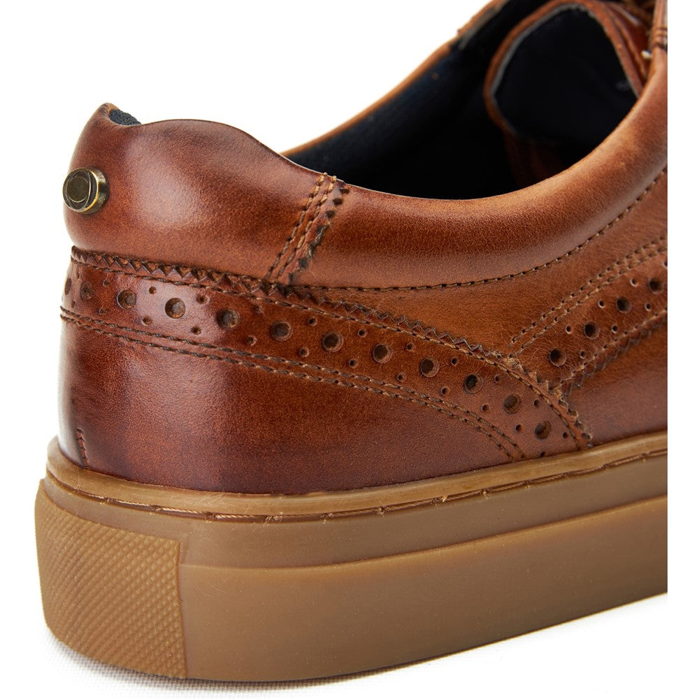 Clapton Washed Brogue Trainers Tan