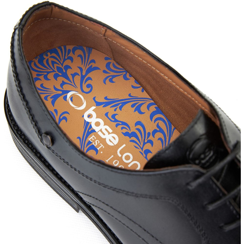 Sleeve Waxy Derby Shoes Black