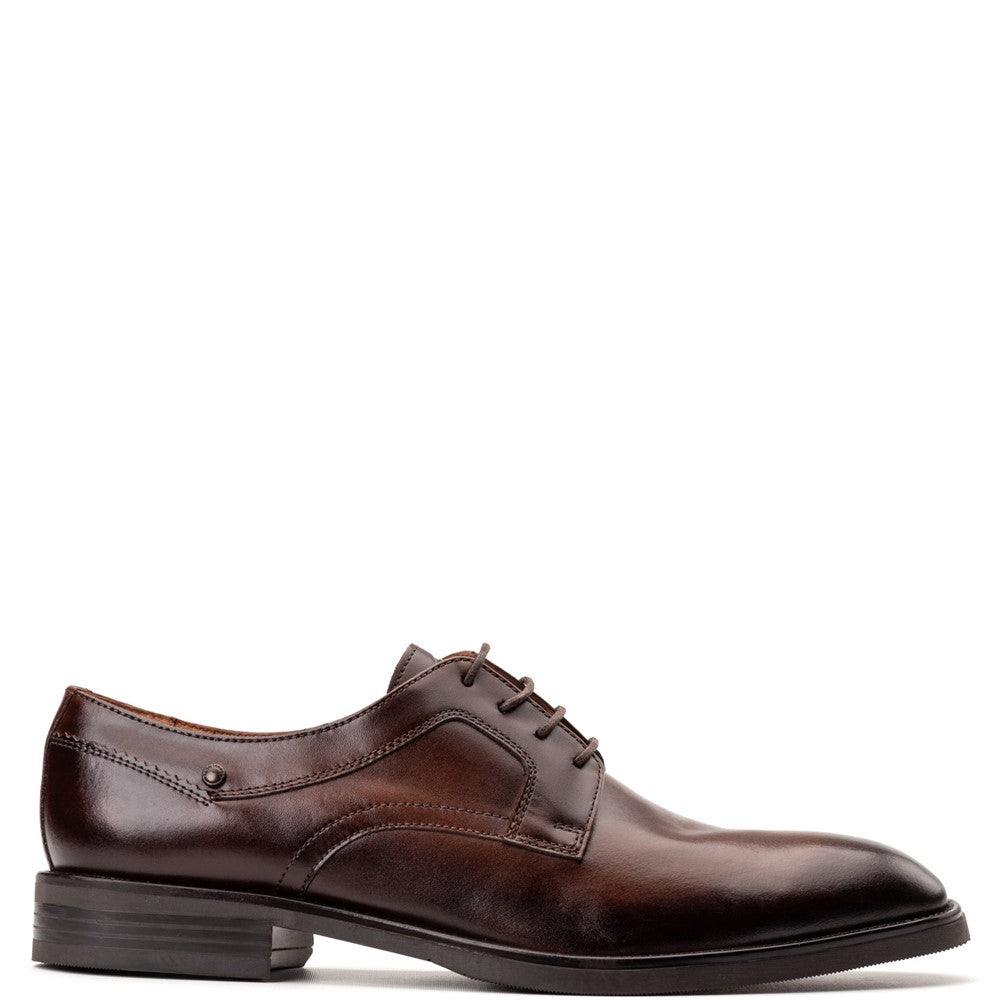 Sleeve Waxy Derby Shoes Brown