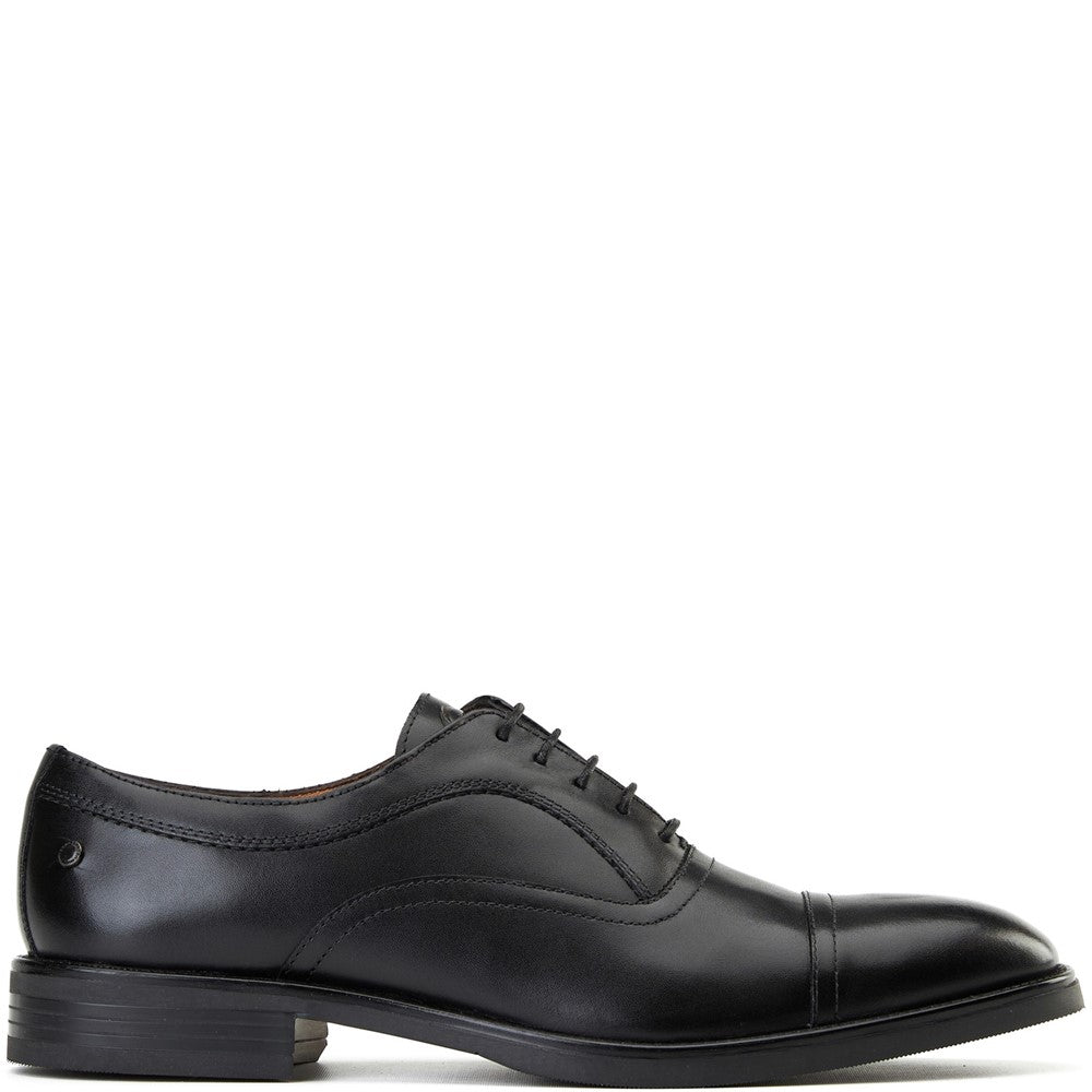 Lapel Waxy Oxford Shoes Black