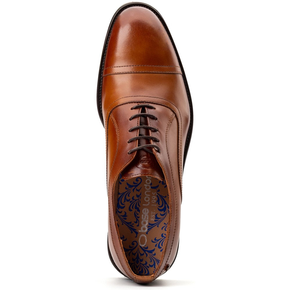Lapel Waxy Oxford Shoes Tan