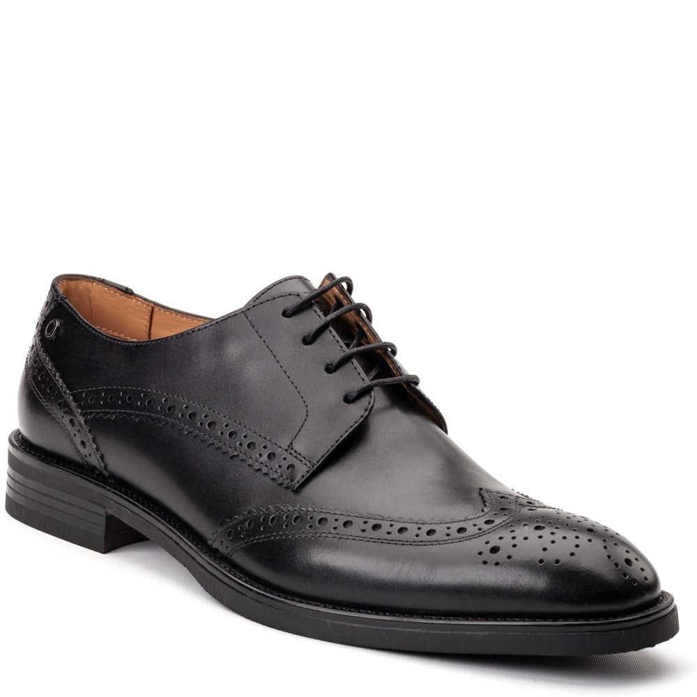 Pocket Waxy Brogue Shoes Black