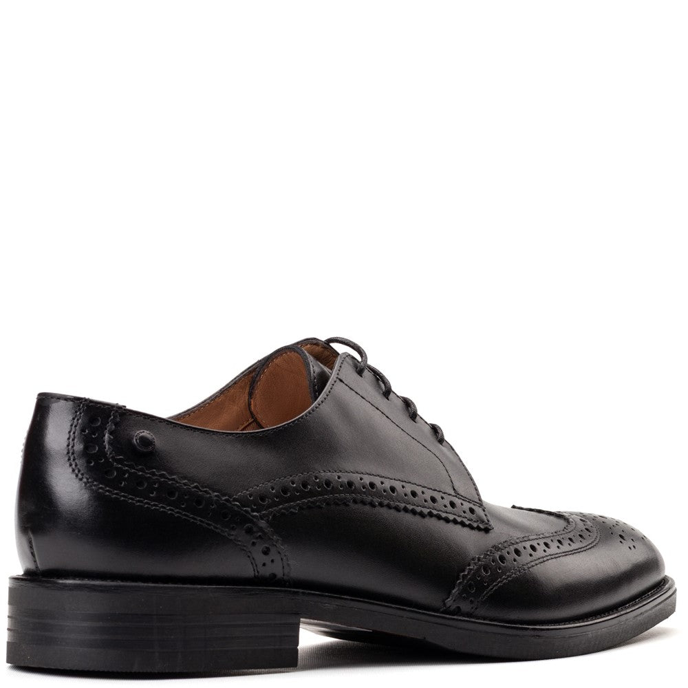 Pocket Waxy Brogue Shoes Black