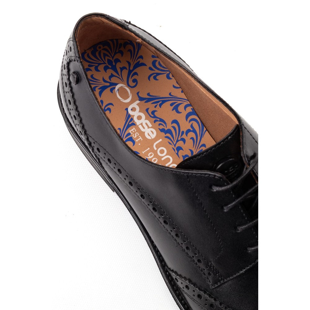 Pocket Waxy Brogue Shoes Black