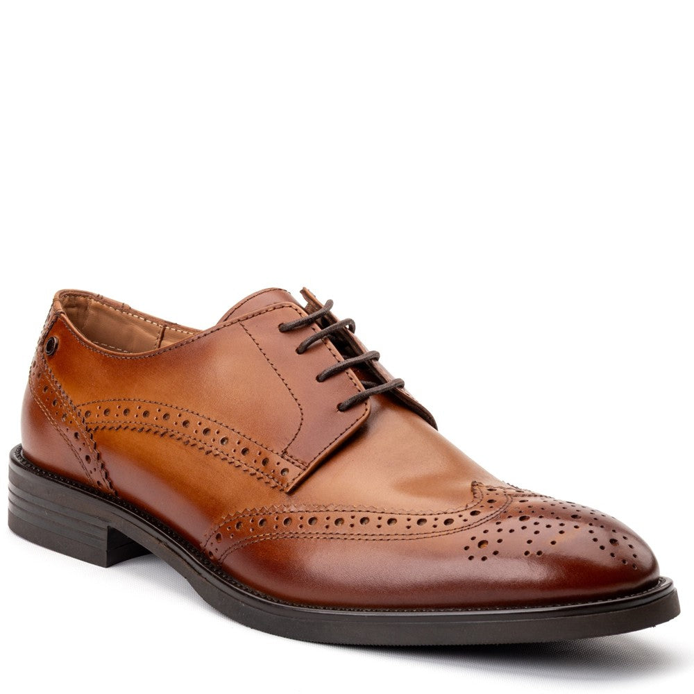 Pocket Waxy Brogue Shoes Tan