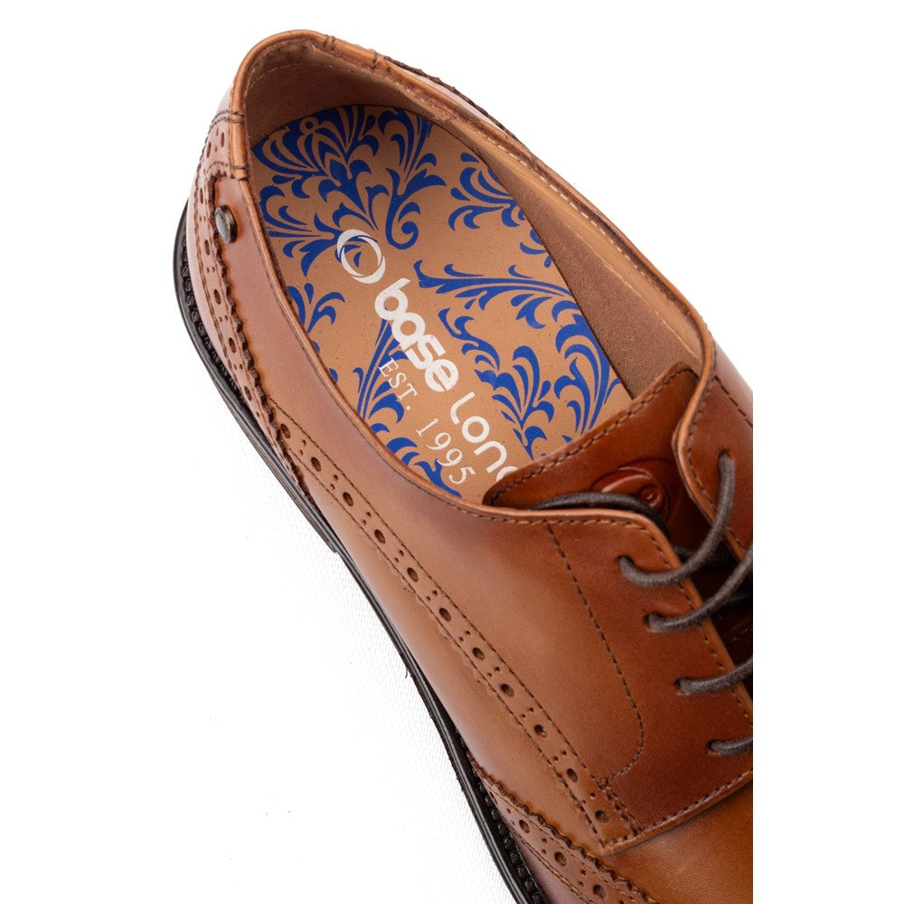 Pocket Waxy Brogue Shoes Tan