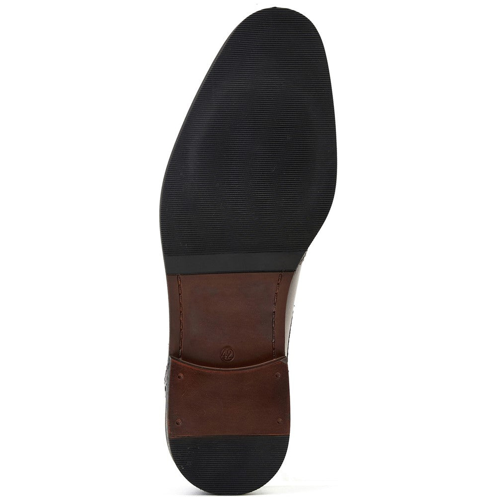Taper Waxy Monk Strap Shoes Black