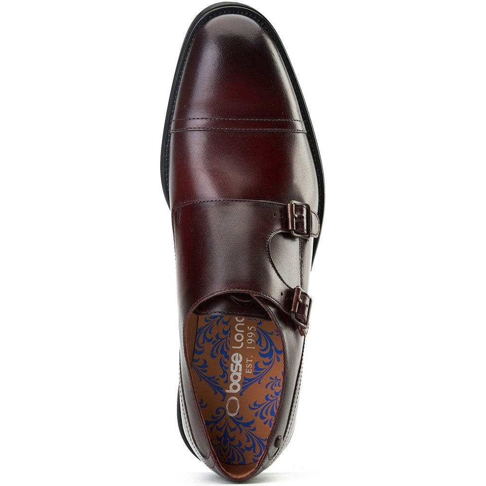 Taper Waxy Monk Strap Shoes Bordo