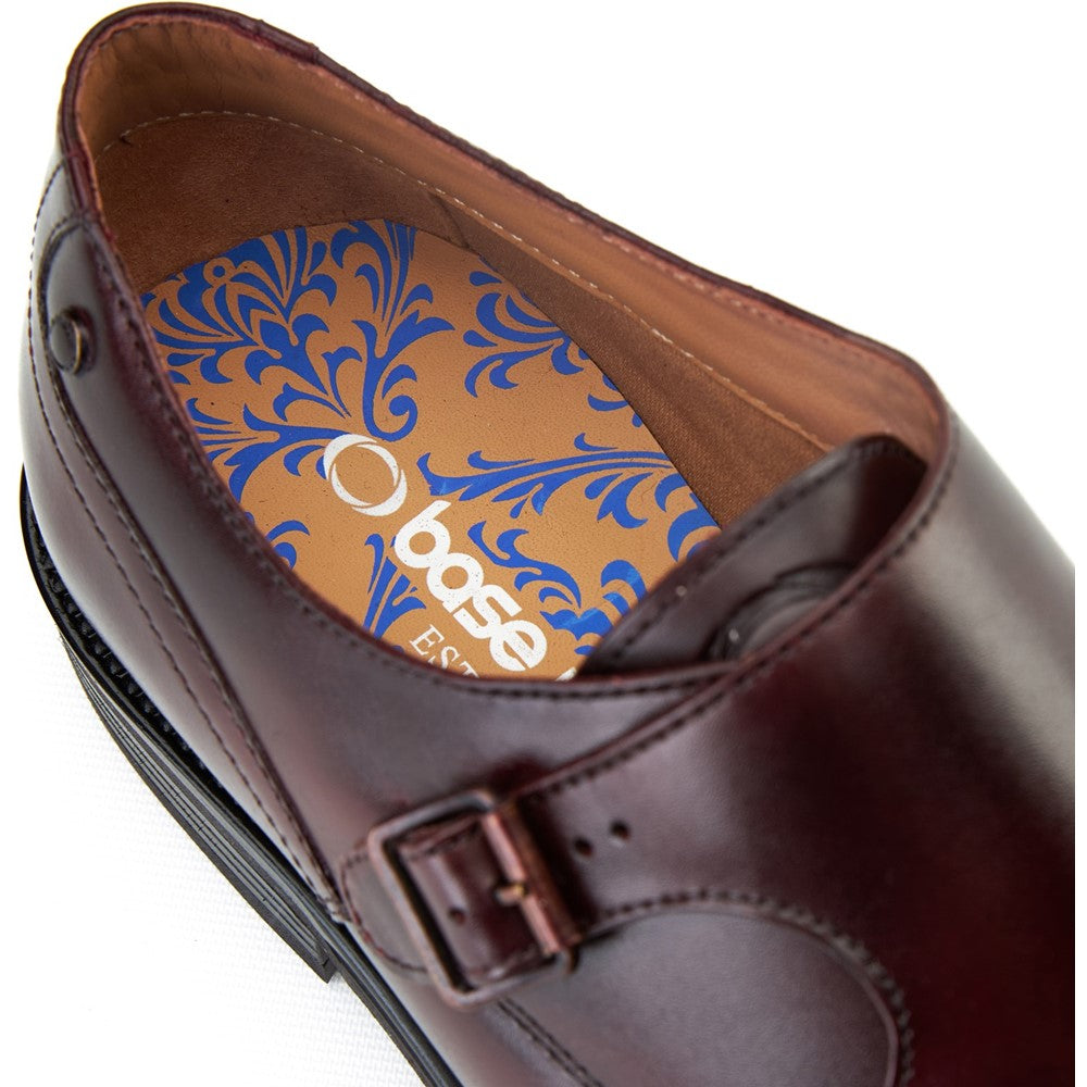 Taper Waxy Monk Strap Shoes Bordo