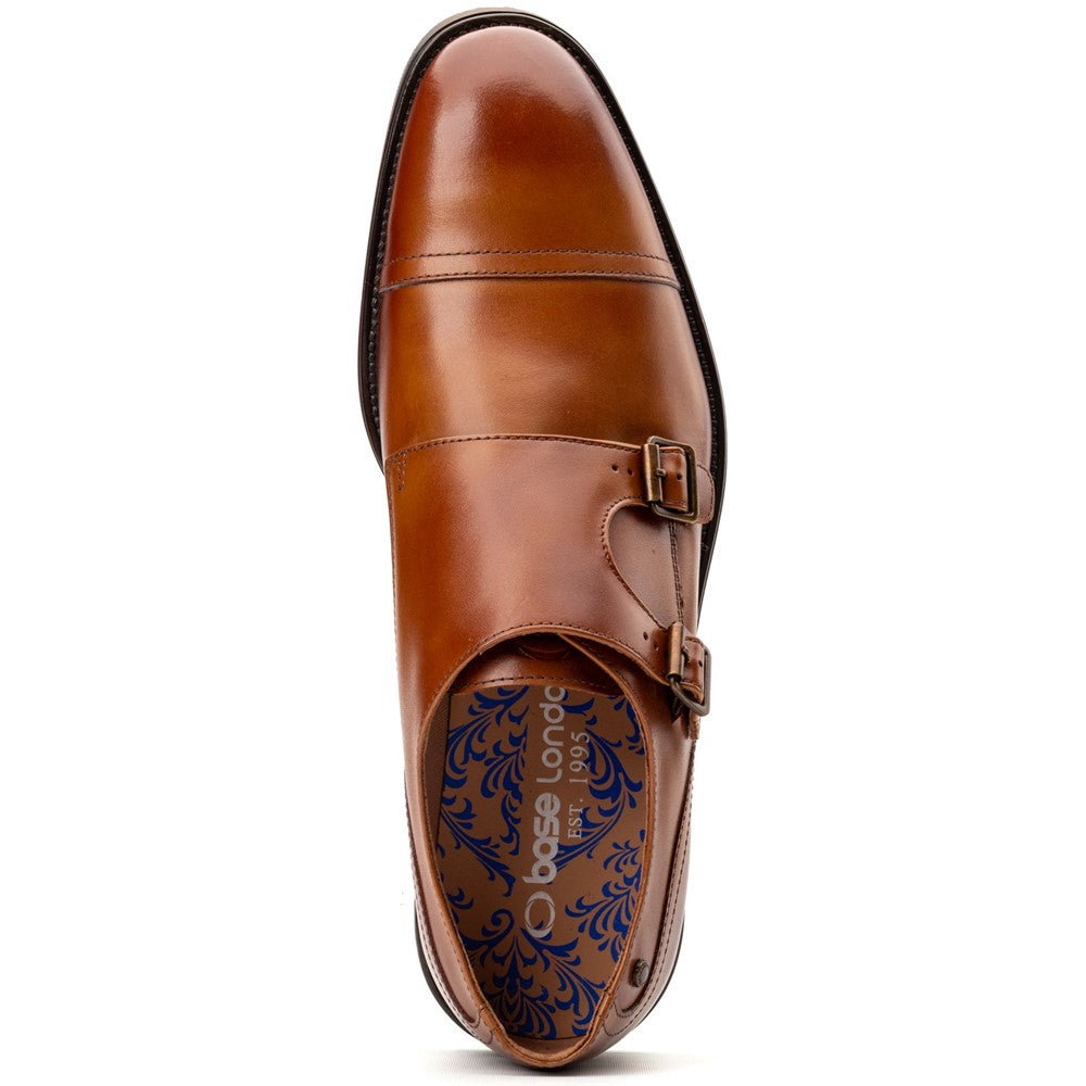 Taper Waxy Monk Strap Shoes Tan