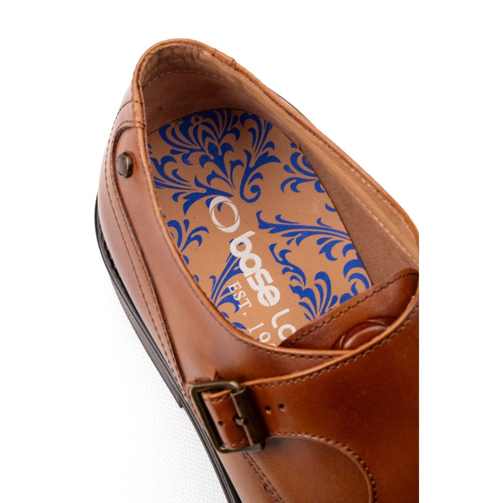 Taper Waxy Monk Strap Shoes Tan
