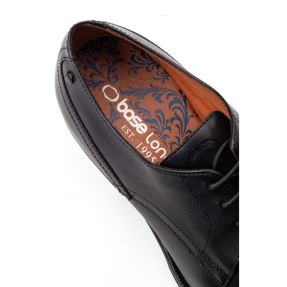 Edison Waxy Derby Shoes Black