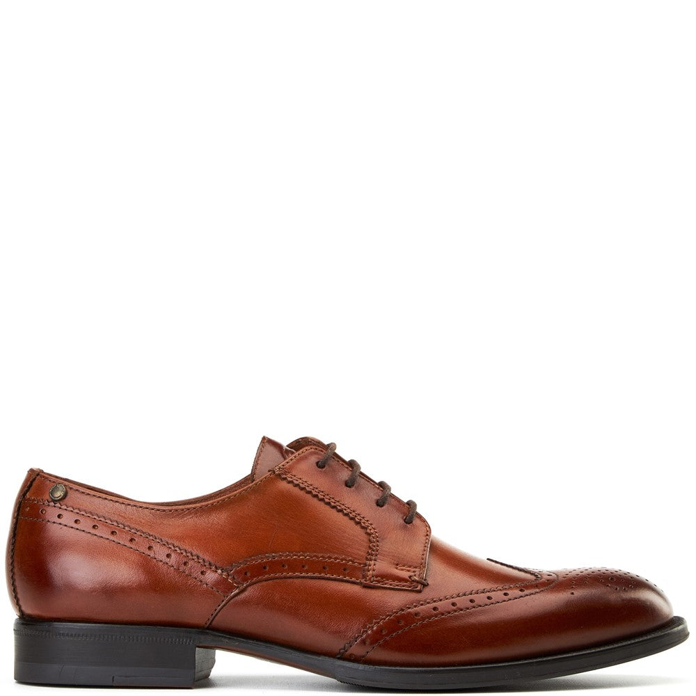 Bell Washed Brogue Shoes Tan