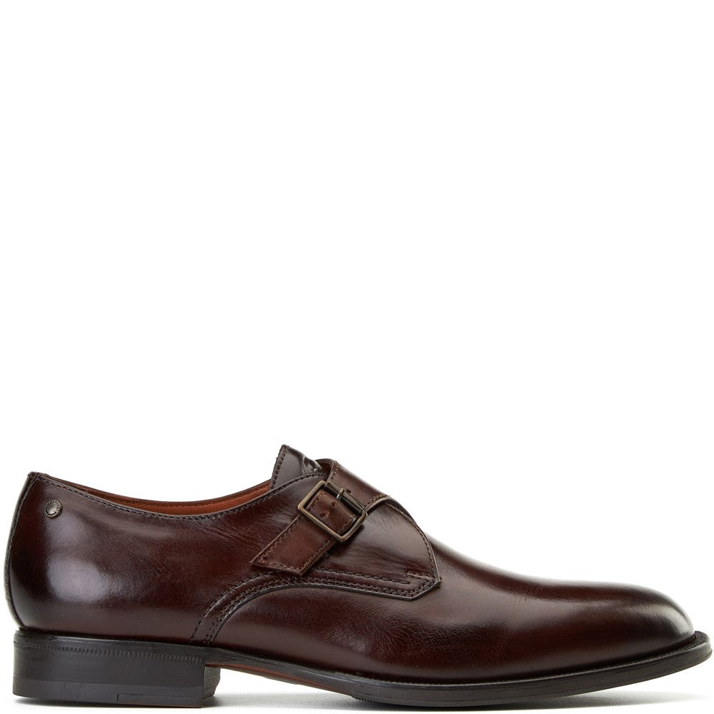 Men's Brown Leather Faraday Monk Strap Shoes | Base London Men's Brown Leather Faraday Monk Strap Shoes | Base London