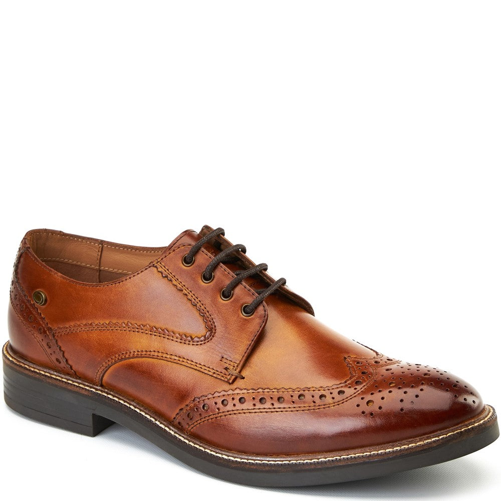 York Washed Brogue Shoes Tan