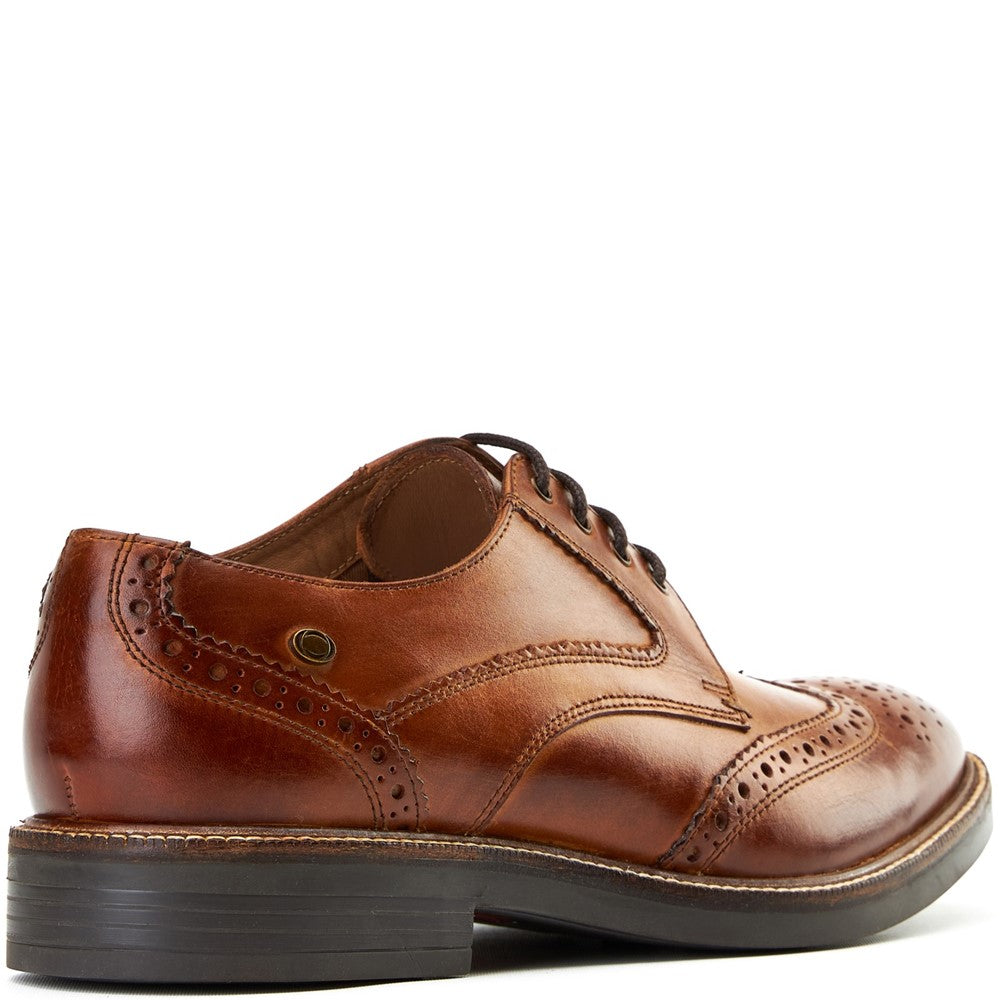 York Washed Brogue Shoes Tan