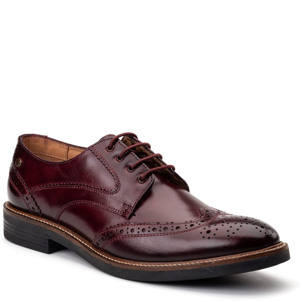 York Washed Brogue Shoes Bordo
