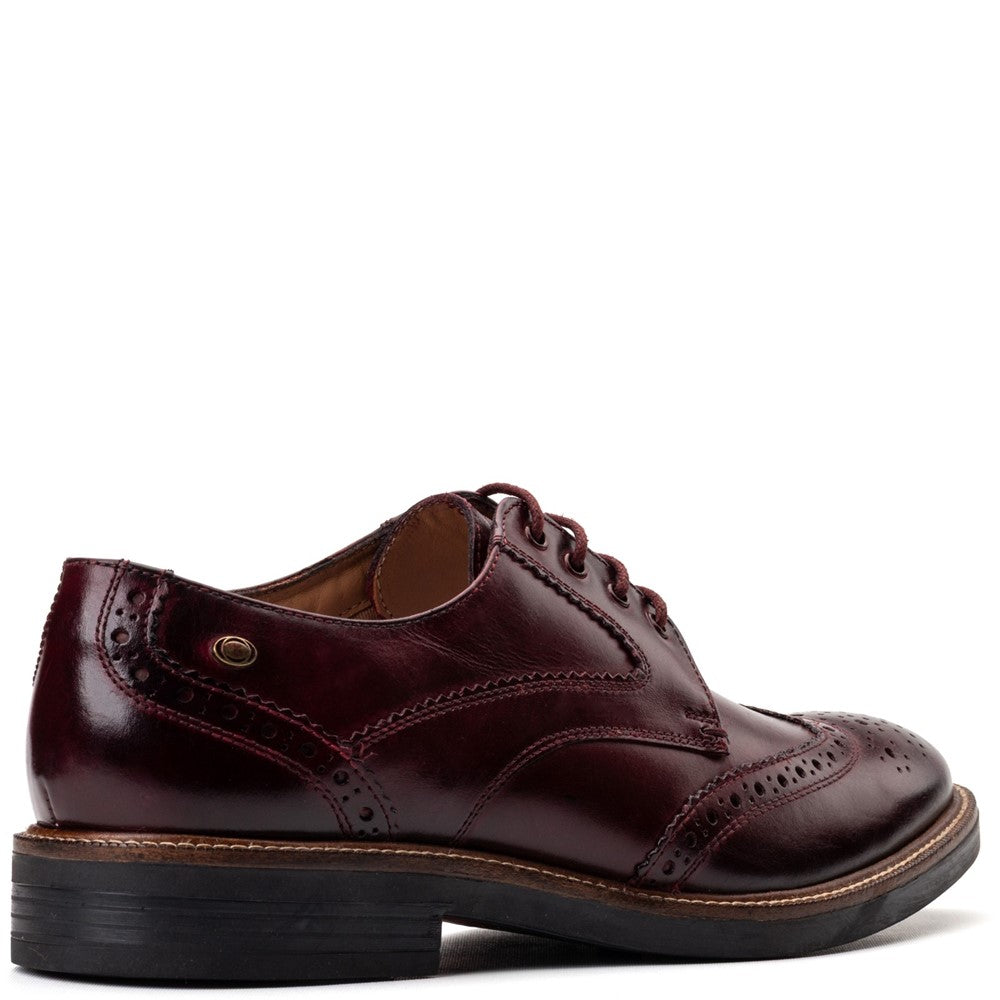 York Washed Brogue Shoes Bordo