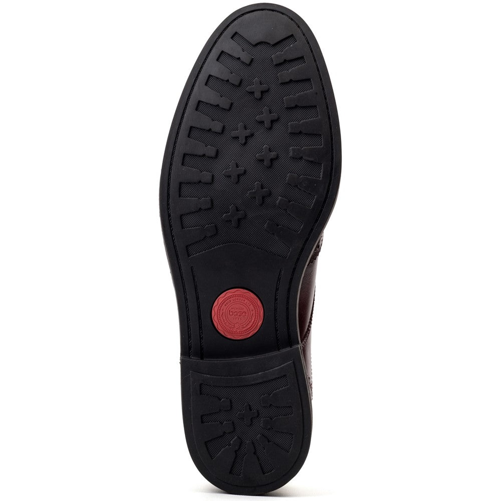 York Washed Brogue Shoes Bordo