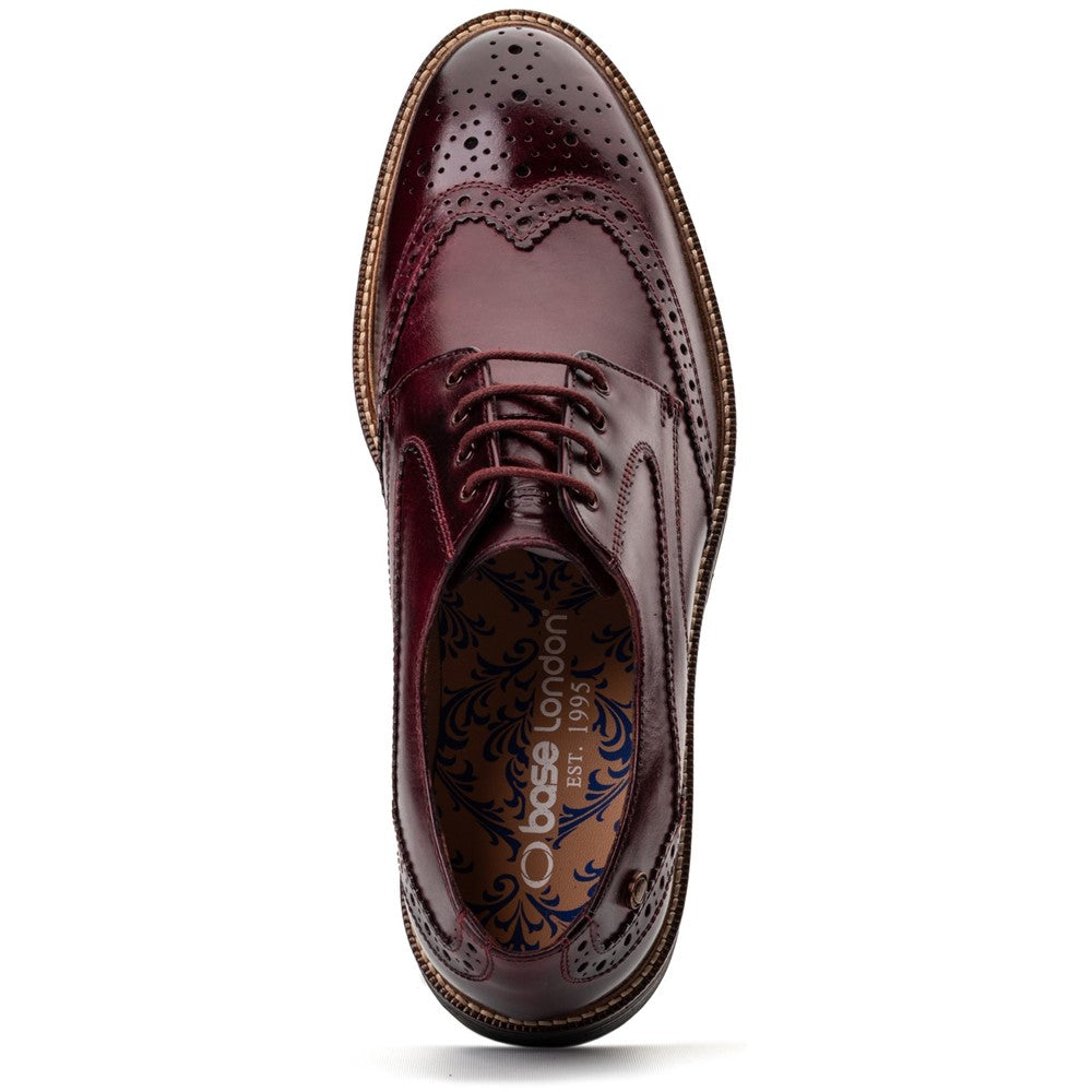 York Washed Brogue Shoes Bordo