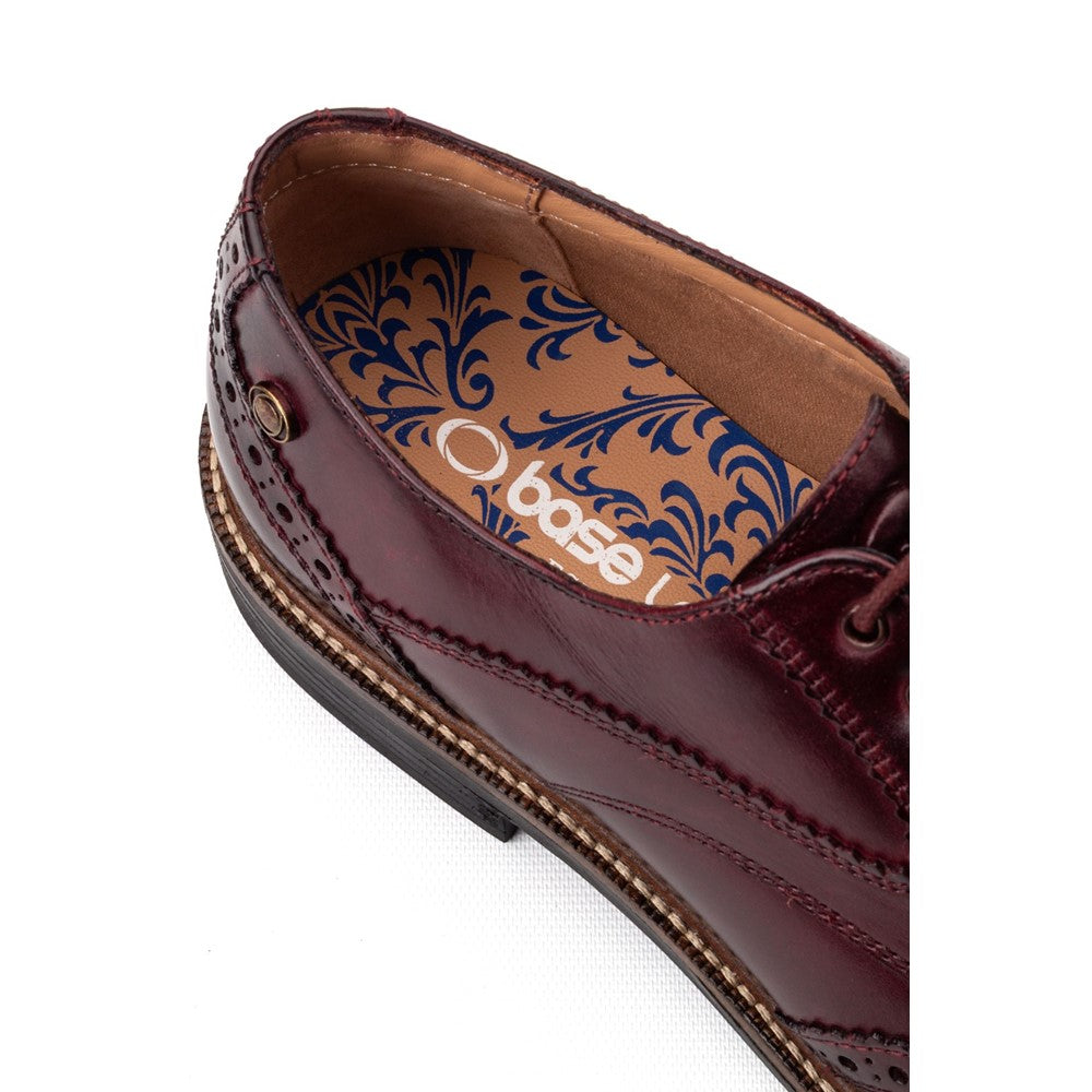York Washed Brogue Shoes Bordo