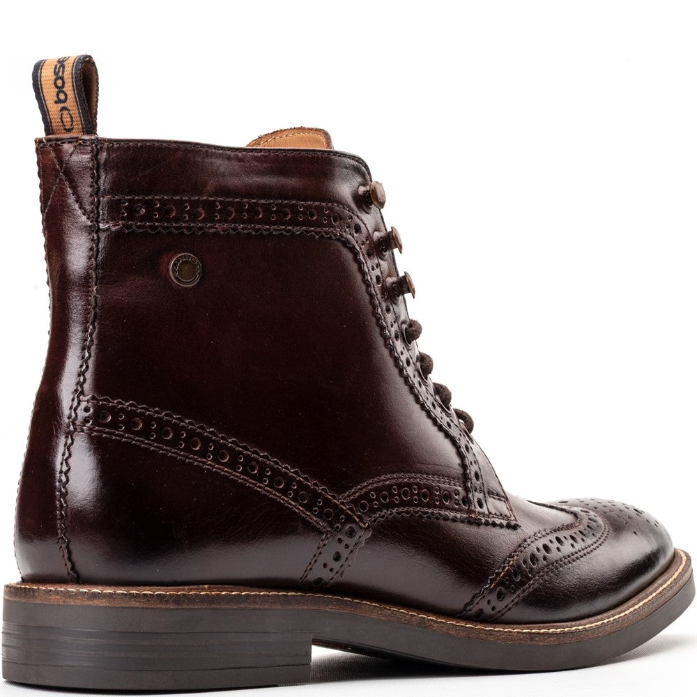 Bristol Washed Brogue Boots Brown