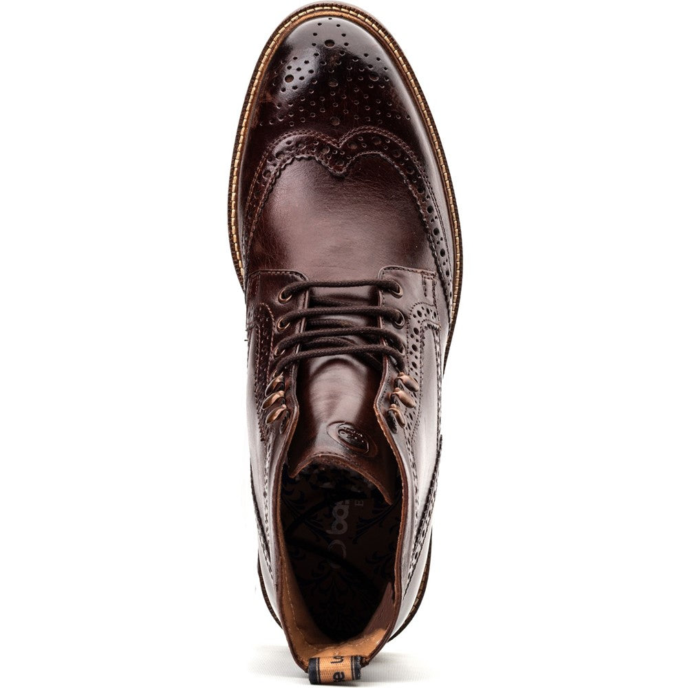 Bristol Washed Brogue Boots Brown