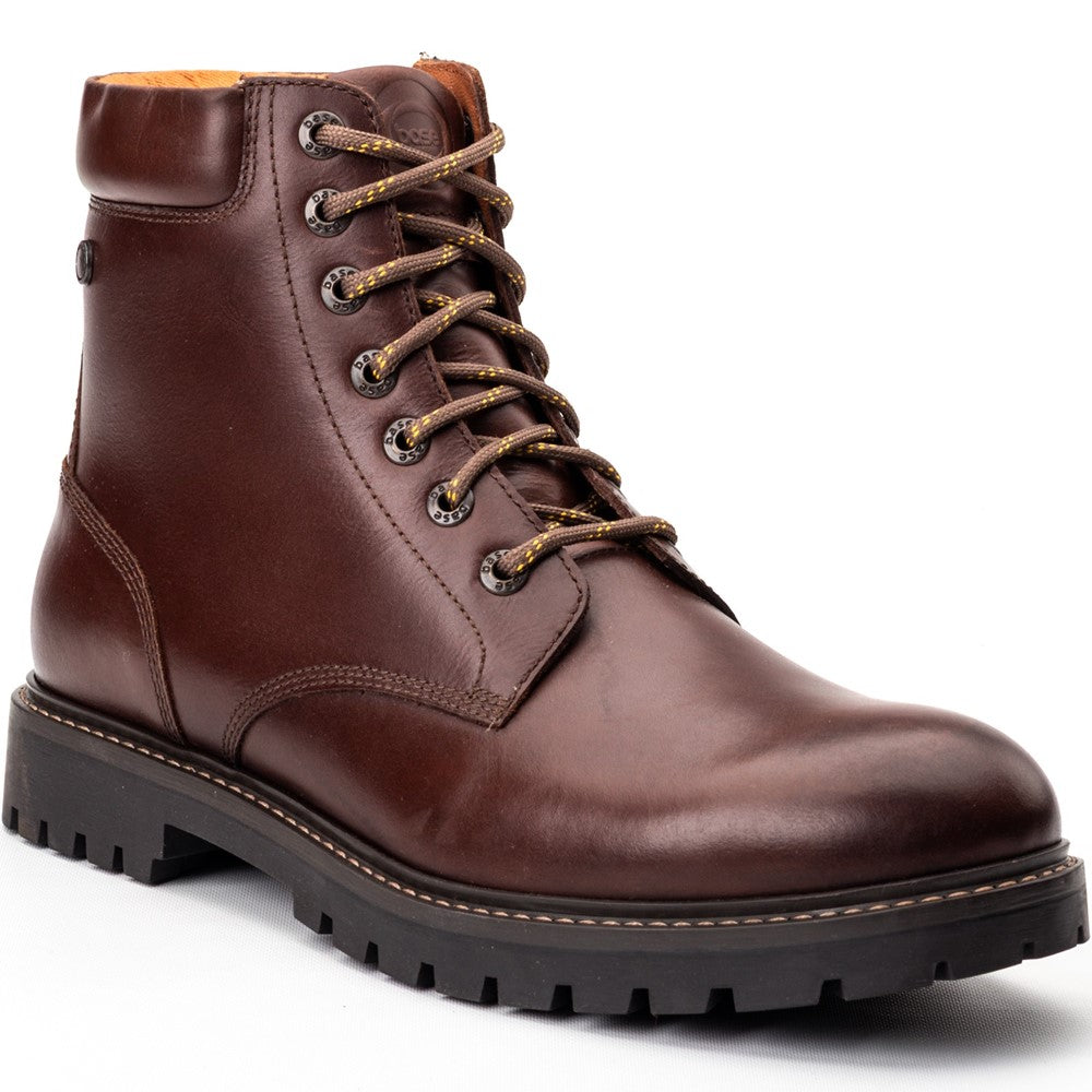 Nickel Pull Up Combat Boots Brown
