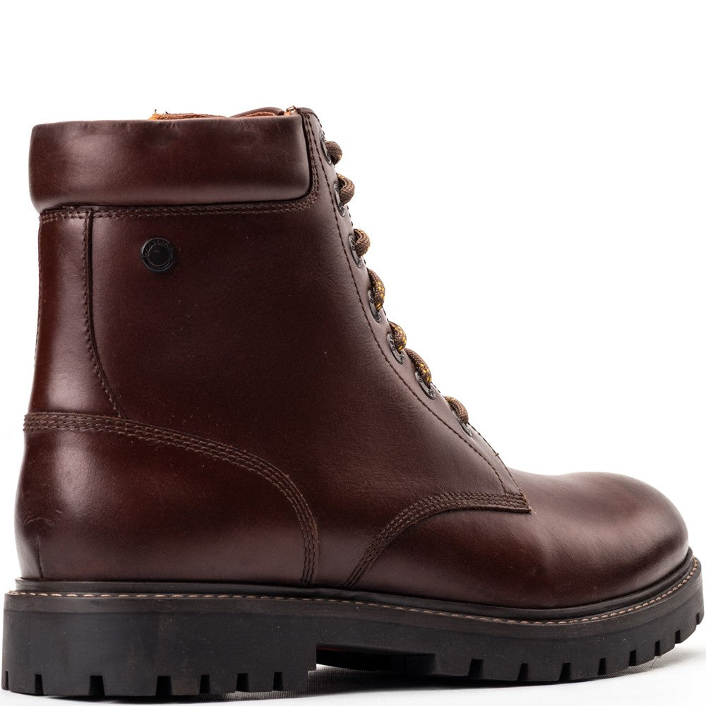 Nickel Pull Up Combat Boots Brown