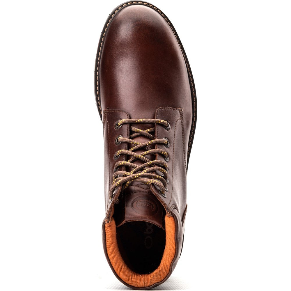 Nickel Pull Up Combat Boots Brown