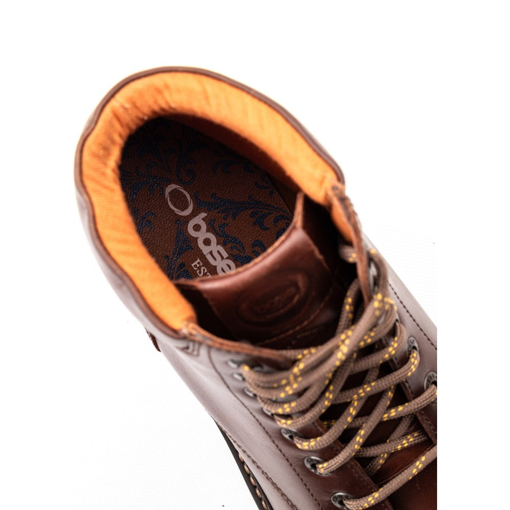 Nickel Pull Up Combat Boots Brown