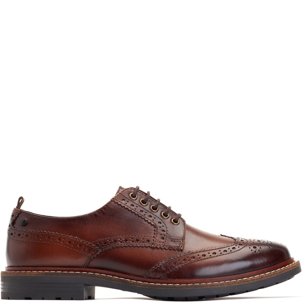 Brown Leather Shoes Brogue Casual Shoes Men's Brown Dark Leather