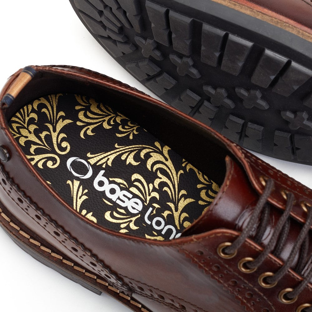 Jagger Burnished Brogue Shoes Brown